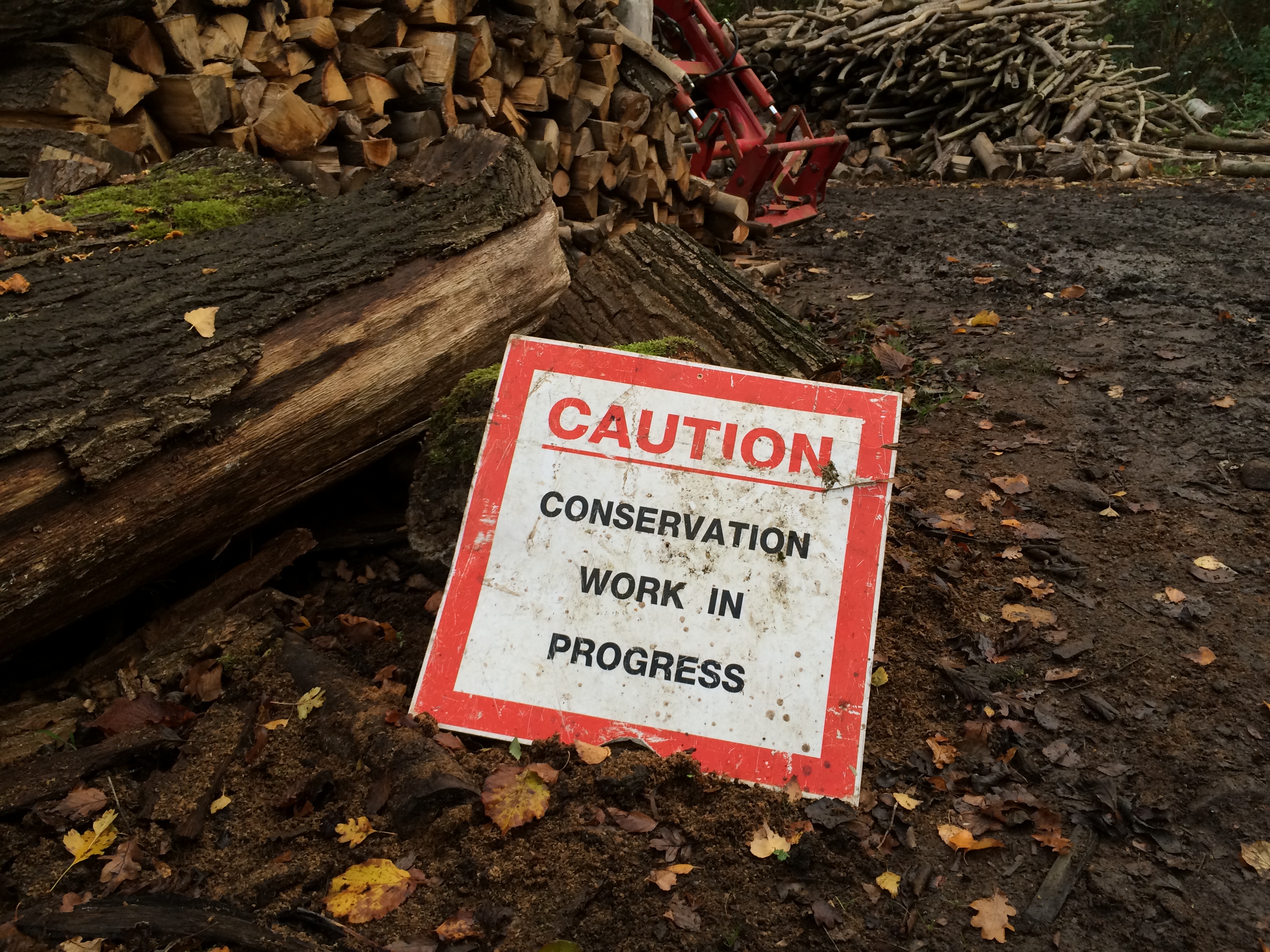 Bradfield Woods - caution sign