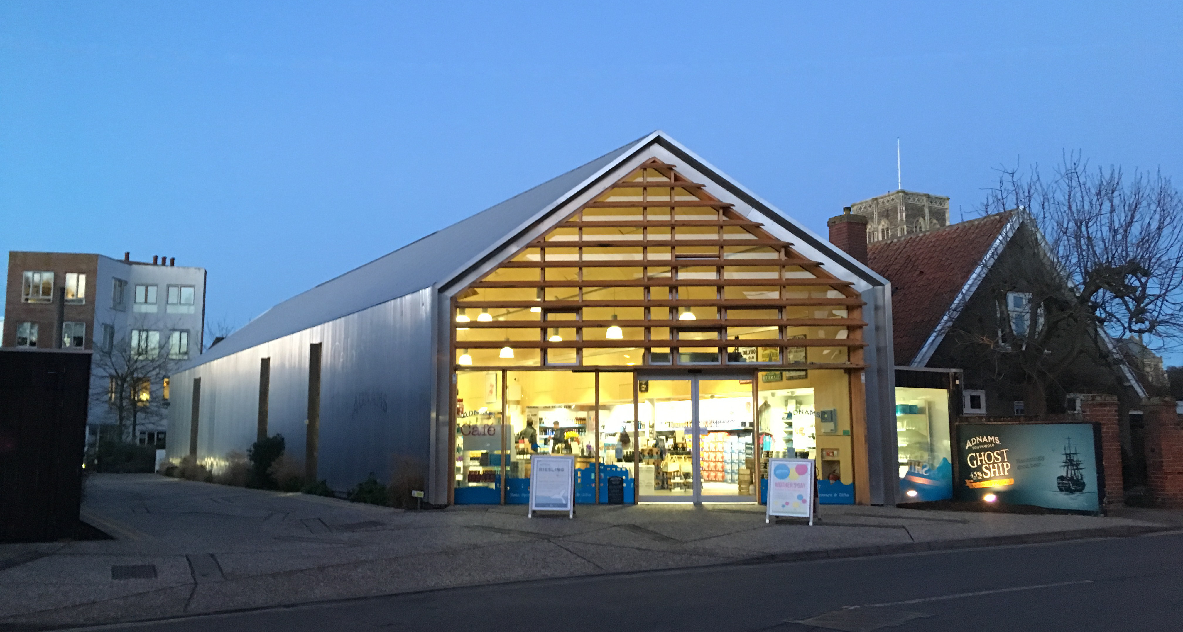 Adnams store in Southwold: built from sustainably sourced timber and insulated with sheeps wool